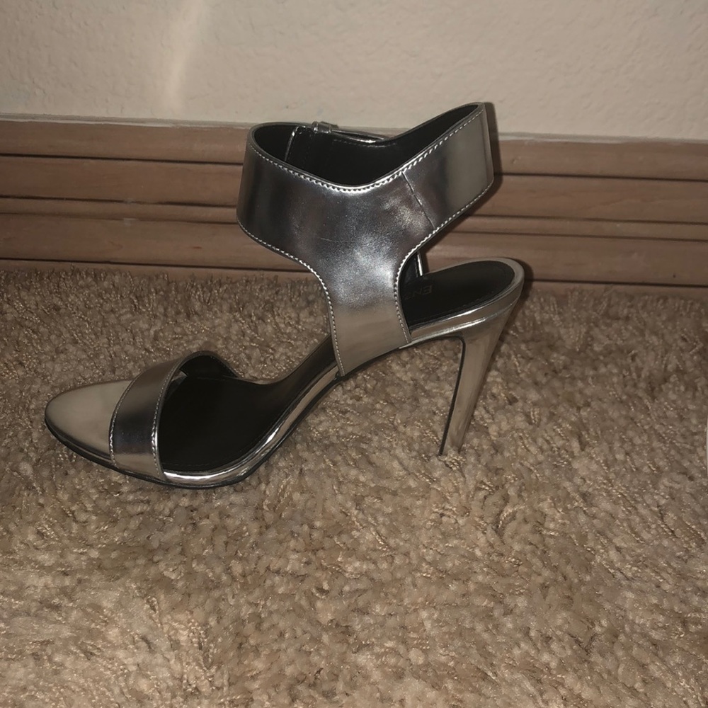 Silver high heels